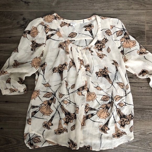 Aritzia babaton floral blouse - Picture 1 of 2